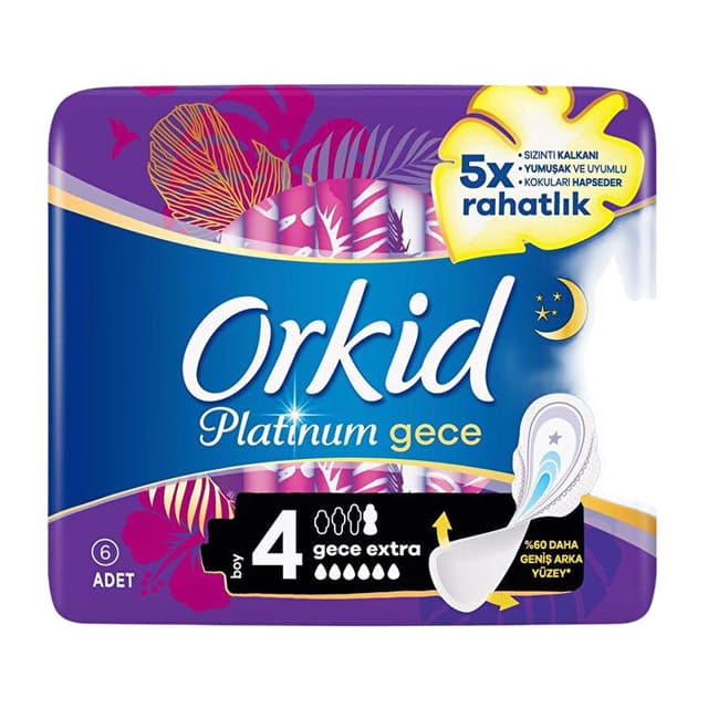 Hijyenik Ped Platinum Gece Extra Tekli Paket 6'lı