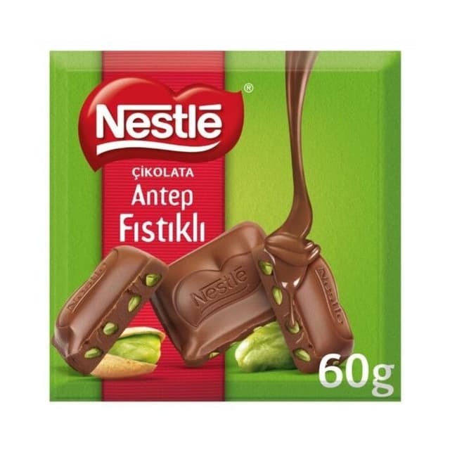 Damak Antep Fıstıklı Sütlü Kare Çikolata 60 Gr