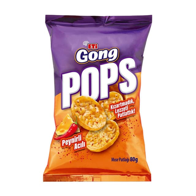 Gong Pops Peynirli Acılı Mısır Patlağı 80 Gr