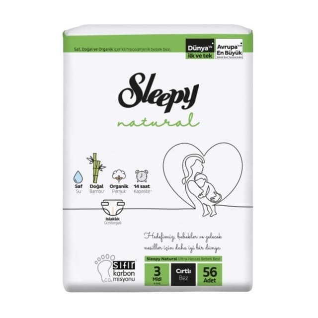Bebek Bezi Natural Jumbo Midi 3 Numara 56'lı