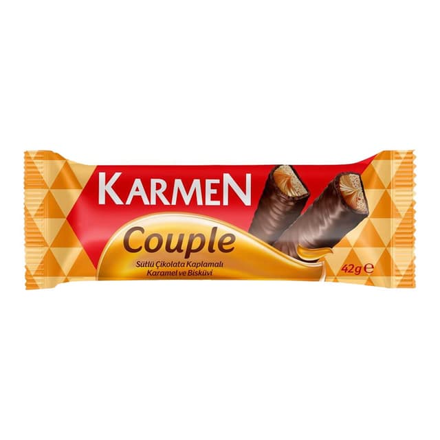 Couple Sütlü Çikolata Kaplamalı Karamel Bisküvi 42 Gr