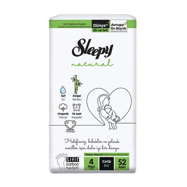 Bebek Bezi Natural No:4 Maxi 52'li 7-14 Kg
