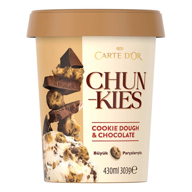Chunkies Cookie Dough & Çikolata, Vanilyalı Dondurma 430 Ml