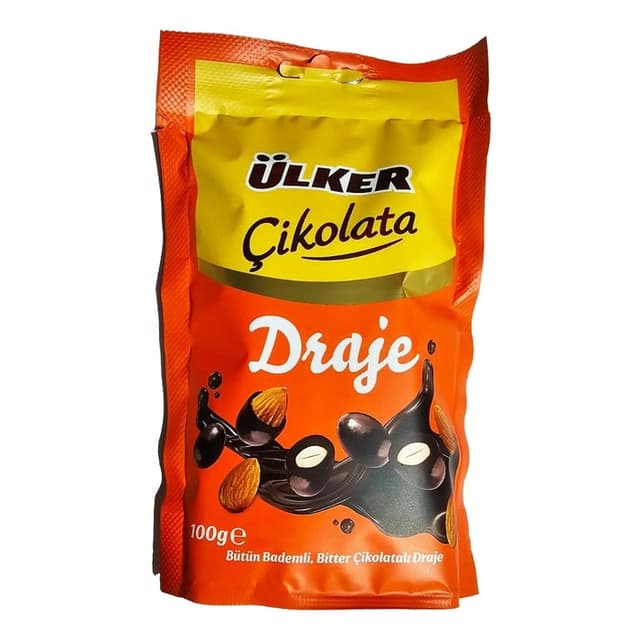 Bitter Çikolatalı Bütün Bademli Draje 100 Gr