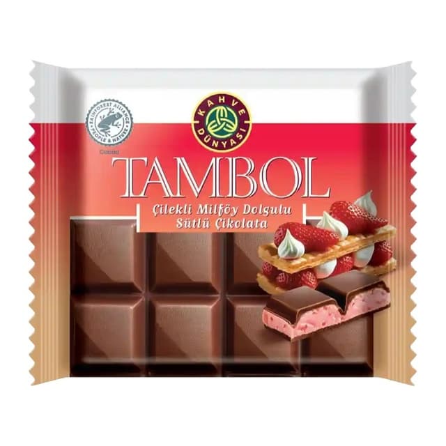 Tambol Çilekli Mılfoy Dolgulu Çikolata 100 Gr