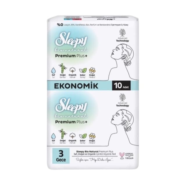 Bio Natural Premium Plus+ Boy 3 Eco Gece Hijyenik Ped 10'lu