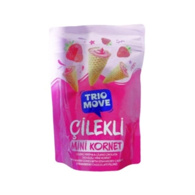 Çilekli Mini Kornet 55 Gr