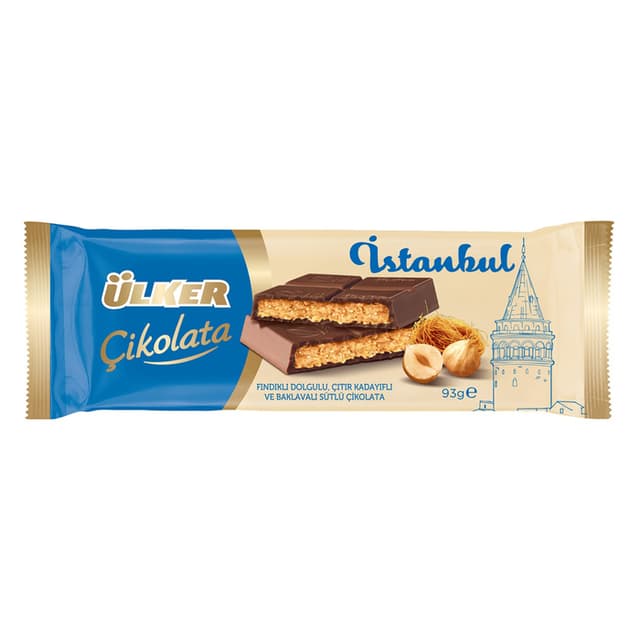 İstanbul Çikolatası Fındıklı & Çıtır Kadayıflı 93 Gr