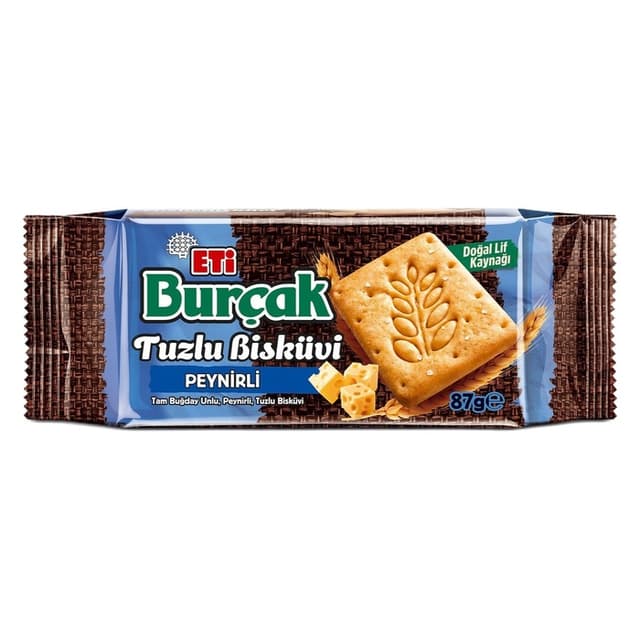 Burçak Tam Buğday Unlu & Peynirli Tuzlu Bisküvi 87 Gr