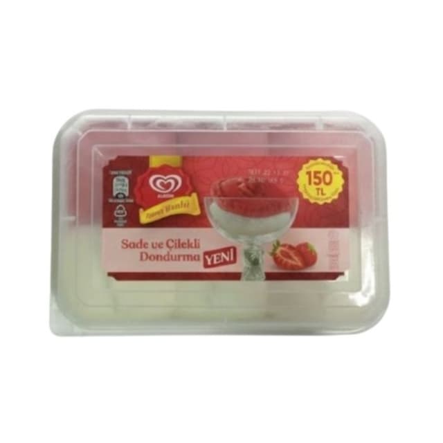 Maraş Usulü Sade Ve Çilekli Dondurma 500 Ml
