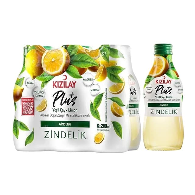 Plus Yeşil Çay & Limon Maden Suyu 6x200 Ml