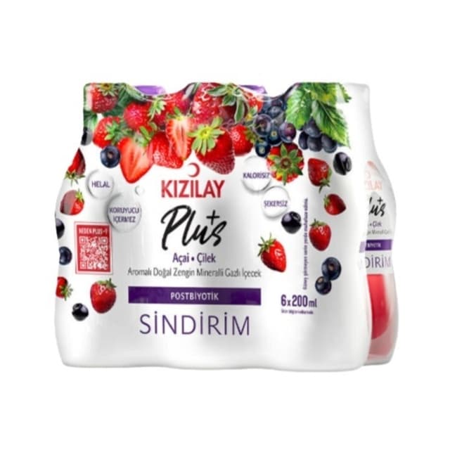 Plus Açai Çilek Aromalı Gazlı İçecek 6x200 Ml