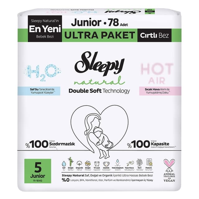 Double Soft 5 No Bantlı Bebek Bezi 78'li