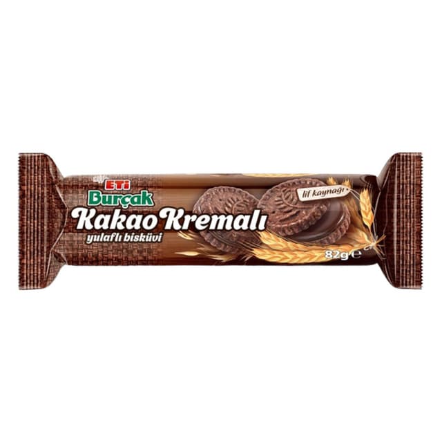 Burçak Kakao Kremalı Yulaflı Bisküvi 82 Gr