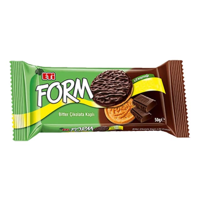 Form Bitter Çikolata Kaplı Lifli Bisküvi 50 Gr