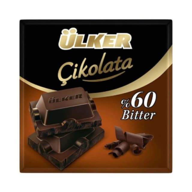 %60 Kakaolu Bitter Kare Çikolata 60 Gr
