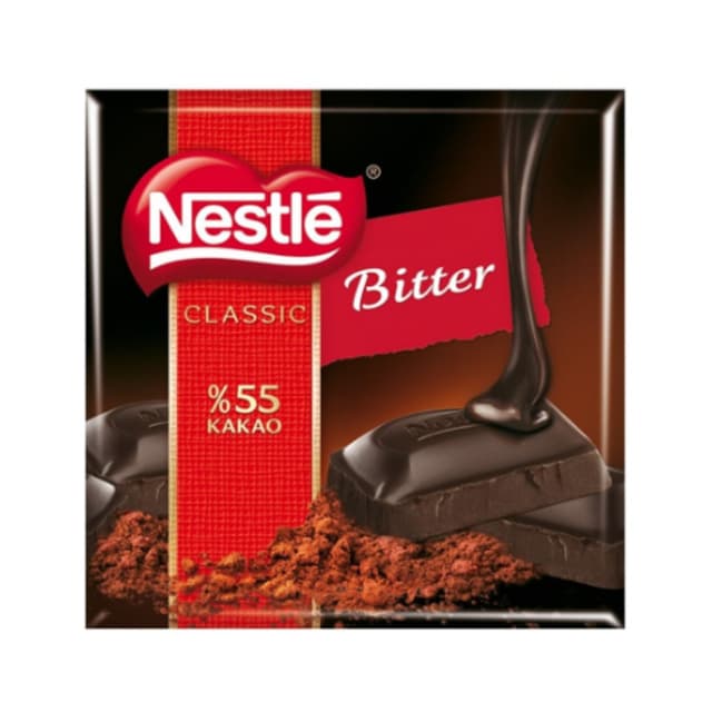 Bitter % 55 Kakaolu Kare Çikolata 60 Gr