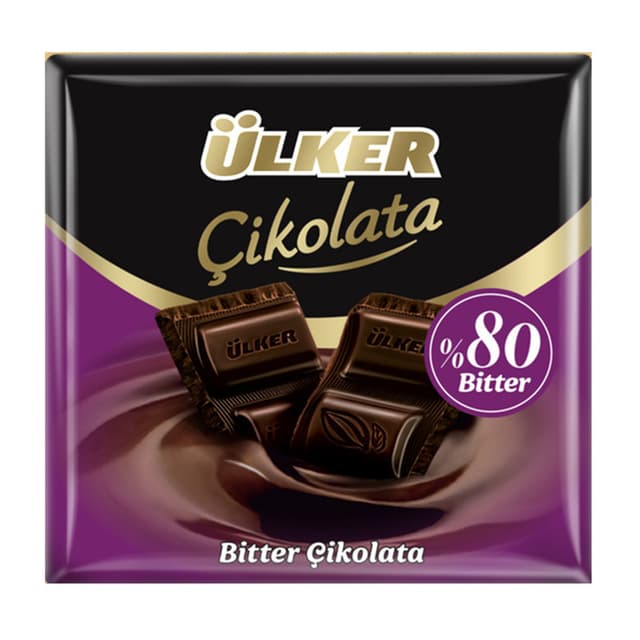 %80 Bitter Kare Çikolata 60 Gr