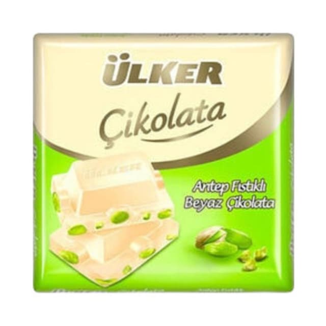Antep Fıstıklı Beyaz Kare Çikolata 65 Gr