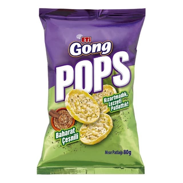 Mısır Patlağı Gong Pops Baharatlı Çeşnili 80 Gr