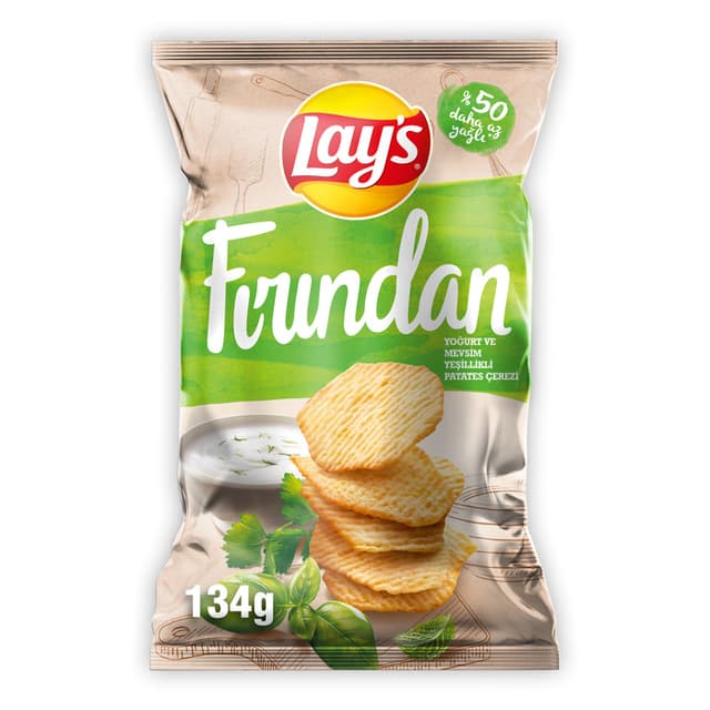 Fırından Yoğurt Ve Mevsim Yeşillikleri Çeşnili Patates Cipsi 134 Gr