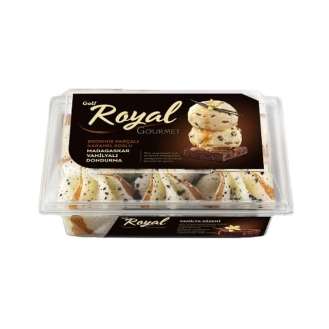Royal Gourmet Madagaskar Vanilyası Karamel Soslu Brownie Parçalı 850 Ml