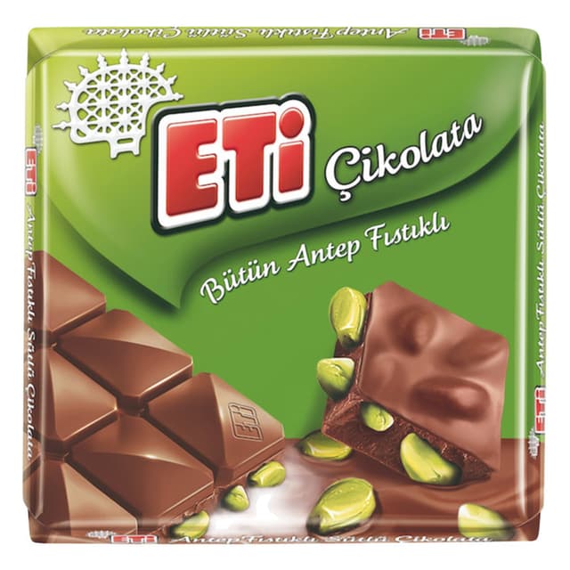 Bütün Antep Fıstıklı Kare Çikolata 60 Gr