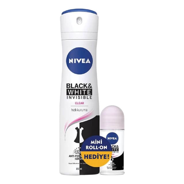 Invisible Black & White Clear Deodorant Sprey 150 Ml + Roll-on 50 Ml