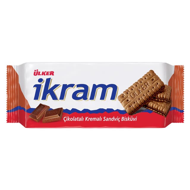 İkram Sütlü Çikolatalı Sandviç Bisküvi 84 Gr