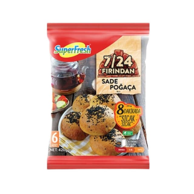 7/24 Fırından Sade Poğaça 420 Gr