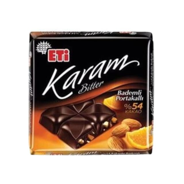 Çikolata Karam Tablet Portakal Bademli 60 Gr