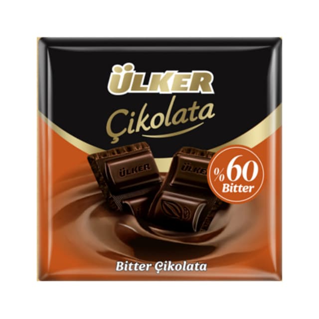 %60 Kakaolu Bitter Kare Çikolata 60 Gr